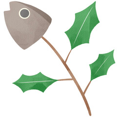 水彩風の柊鰯（節分の魔除け）イラスト