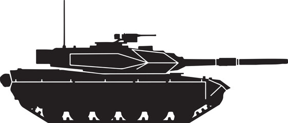 Indian Army Main Battle Tank Silhouette  Military Tank Silhouette Vector Illustration  Heavy Armored Vehicle Silhouette for Defense  Battle Tank Graphic Design for Indian Military © Graphic Web