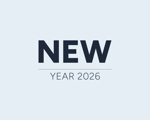 new year 2026 modern typography background