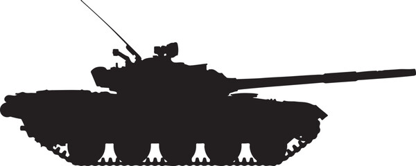 Indian Army Main Battle Tank Silhouette  Military Tank Silhouette Vector Illustration  Heavy Armored Vehicle Silhouette for Defense  Battle Tank Graphic Design for Indian Military © Graphic Web