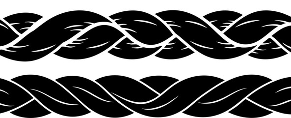intricate braided rope border pattern with ornamental details showcasing a textured design on transparent background high quality professional detailed modern elegant © Arafat Islam