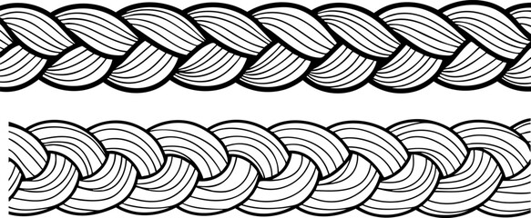 intricate braided rope border design featuring grayscale tones perfect for backgrounds and ornamental elements on transparent background high quality professional detailed © Arafat Islam