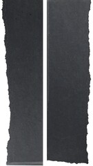 Two dark gray torn strips