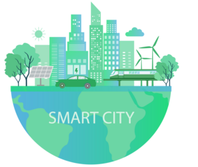 Smart city concept, eco city, green and clean ecology environmental friendly