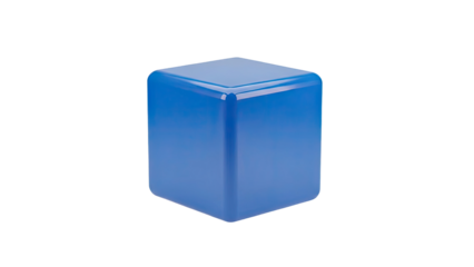 Blue Glossy Cube Accent Piece