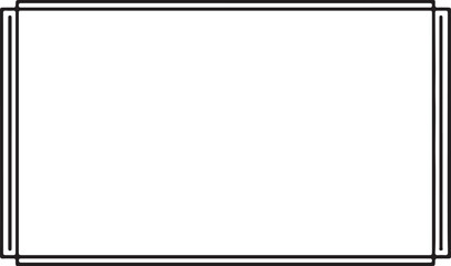 Obraz premium White Rectangle Frame on White Background, Isolated, Simple Design and Minimalist Style