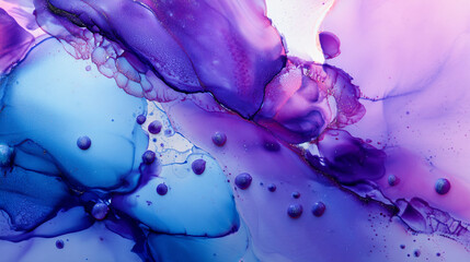 Vibrant fluid art in purple and blue