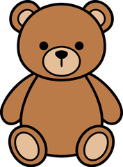Obraz premium Cute Brown Teddy Bear Vector Illustration