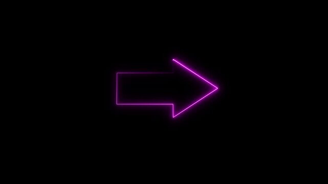 blue colour arrow points to the right. Flashing neon icon to the right arrow. right neon arrow. signings icon.