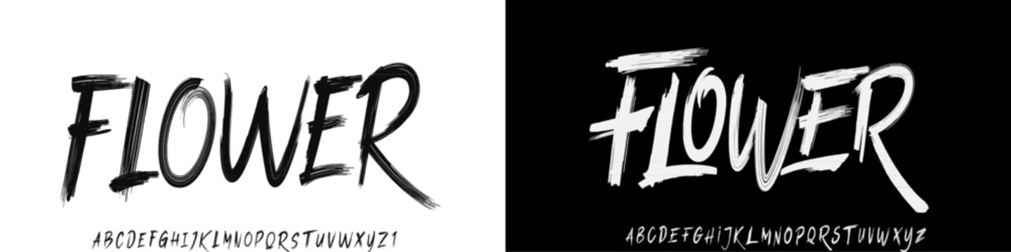 Dynamic Grunge Typography. Handmade Brush Font