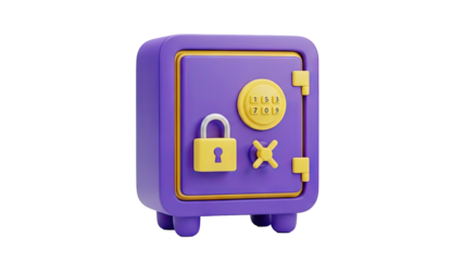 3D Purple and Yellow Safe Icon