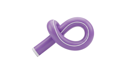 Abstract Purple 3D Object Knot on White Background