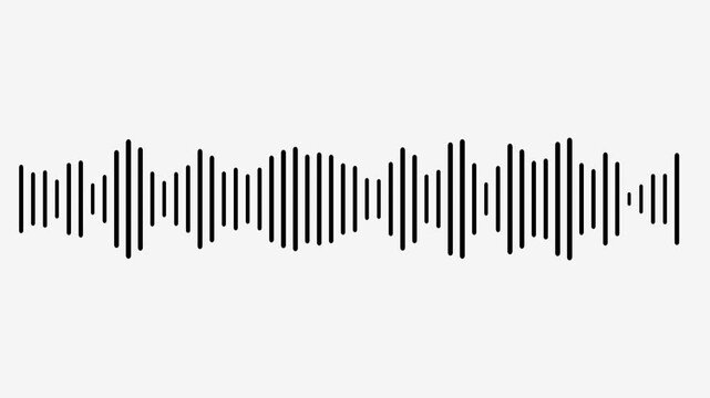Sound audio waveform animation white background, abstract wave motion equalizer, audio spectrum visualization, clean minimal style, loop animation 4k