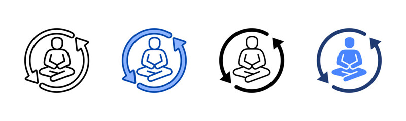 Tranquil icon set multiple style collection