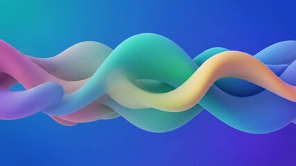 Abstract flowing liquid shapes moving in a wavy pattern with smooth transitions and vibrant colors - Powered by Adobe