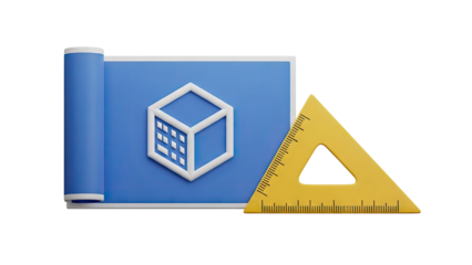 Blueprint and Drafting Tool 3D Icon