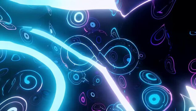 glitch med 4k looping animation featuring digital infinity symbol surrounded by fragmented data effects representing futuristic technology endless processing cyber concepts and modern design aes