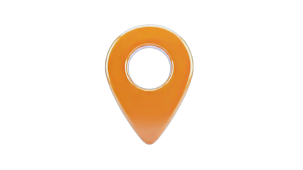 Orange Location Pin Icon on White Background