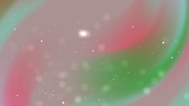 Abstract Swirls of Pink Green and White Particles Floating Gently.