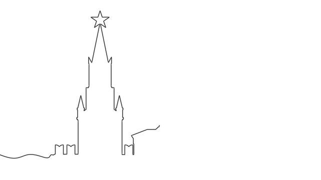 The famous Spasskaya tower of the Kremlin on red square in Moscow, Russia. Russian national landmark.