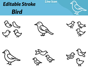 A simple bird icon showing a graceful flying bird with smooth curved wings and a streamlined body. Clean minimal design symbolizes freedom nature peace travel and inspiration ideal for environmental.