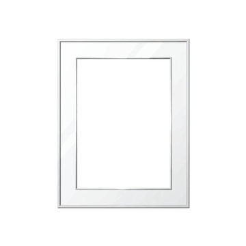 A silver picture frame viewed straight on against a plain white background