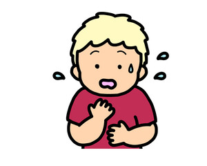 焦る　金髪の男の子