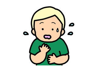 焦る　金髪の男の子