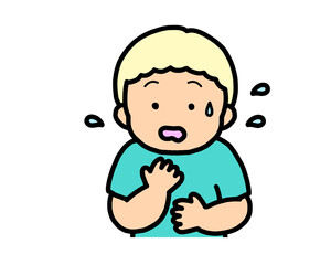 焦る　金髪の男の子