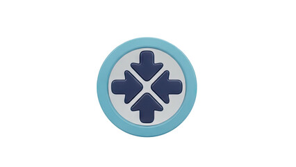 3D Blue Arrows Converging Icon