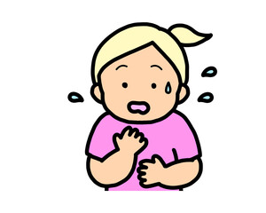 焦る　金髪の女の子