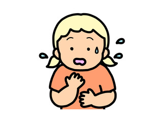 焦る　金髪の女の子