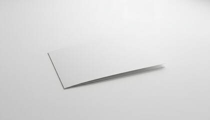 Blank White Folded Paper Mockup Flat Lay for Design Presentation