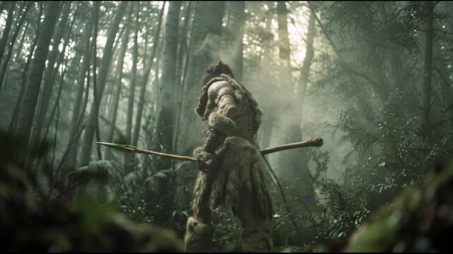 Ancient warrior forest spear