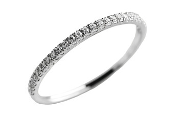 Elegant silver diamond ring showcase jewelry display modern studio minimalist setting close-up perspective