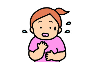 焦る　茶髪の女の子