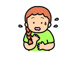 焦る　茶髪の女の子