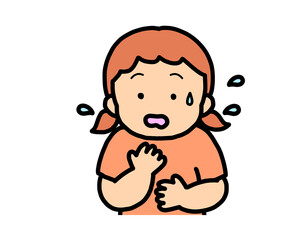 焦る　茶髪の女の子