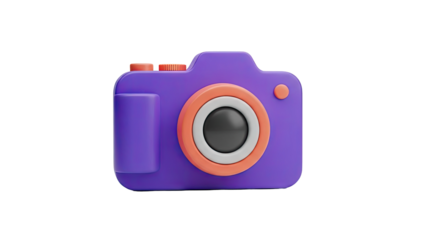 Cute 3D Purple Camera Icon