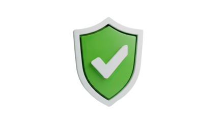 Green Shield with White Checkmark: Security, Approval, and Verification Icon