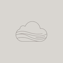 Simple cloud icon with smooth lines and minimalist design