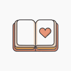 Vibrant heart symbol in open book illustration