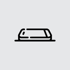 Modern sleek train icon in black and white