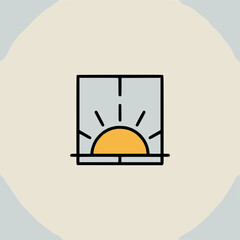Sunrise through window in modern minimalist style