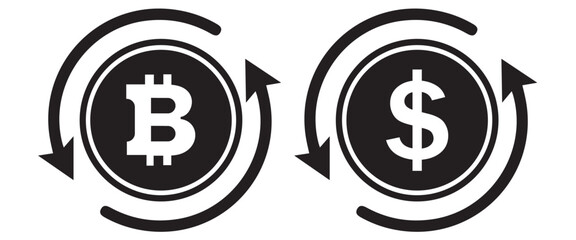 Obraz premium Web“Money and Currency Exchange Outline Icon Set, Editable Stroke Pixel Perfect 64x64 Flat Vector Illustration”