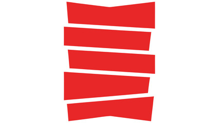 Red abstract ribbon banner design on a white background graphic illustration element