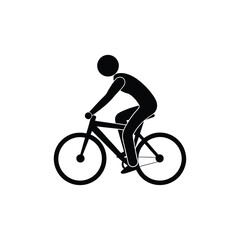 Obraz premium people riding bicycle. cyclist side view