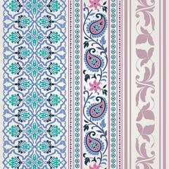 wedding card design, traditional paisley floral pattern , royal India	