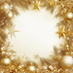 christmas background with golden balls