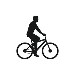Obraz premium people riding bicycle. cyclist side view